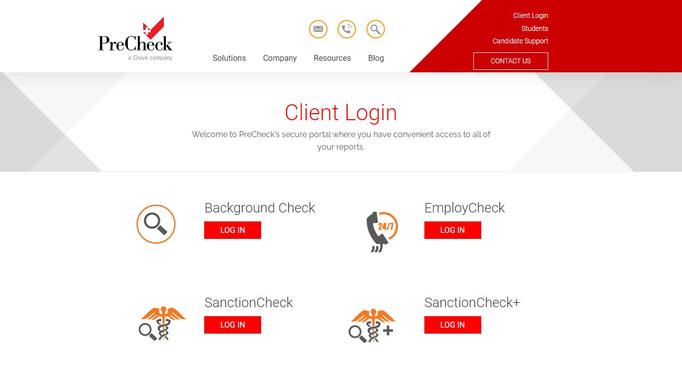 Client Login | PreCheck